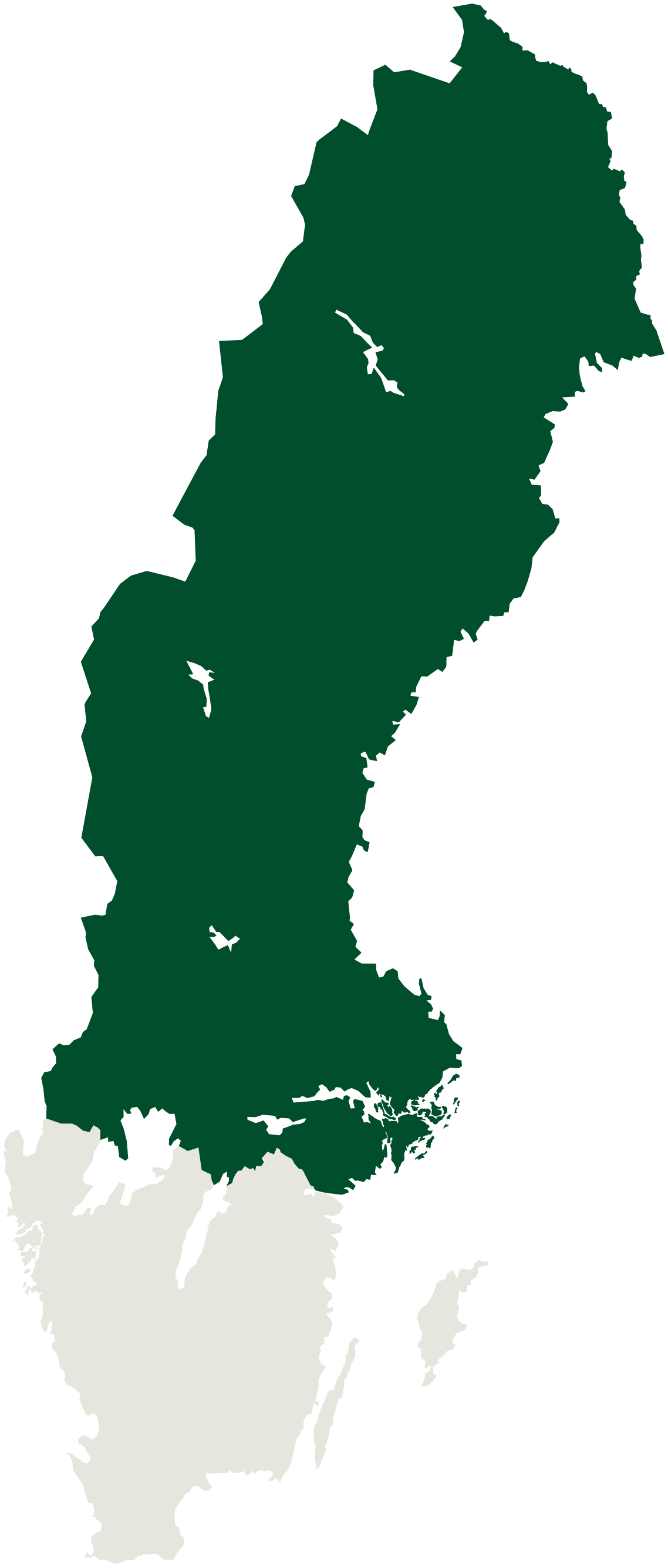 Regionkarta Svealand och Norrland