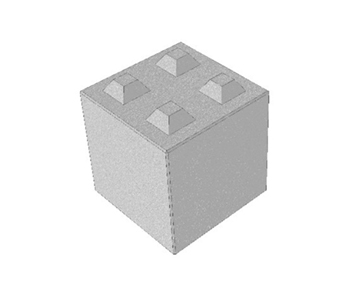 Restbetongblock, halvblock Syd